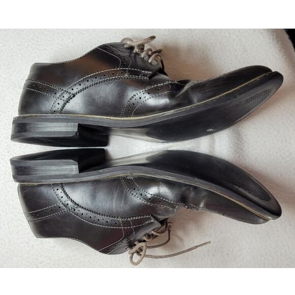 Perry Ellis Portfolio Drapper Black Wingtip Oxford Shoes Men US 10 Vtg Preppy - Picture 3 of 8